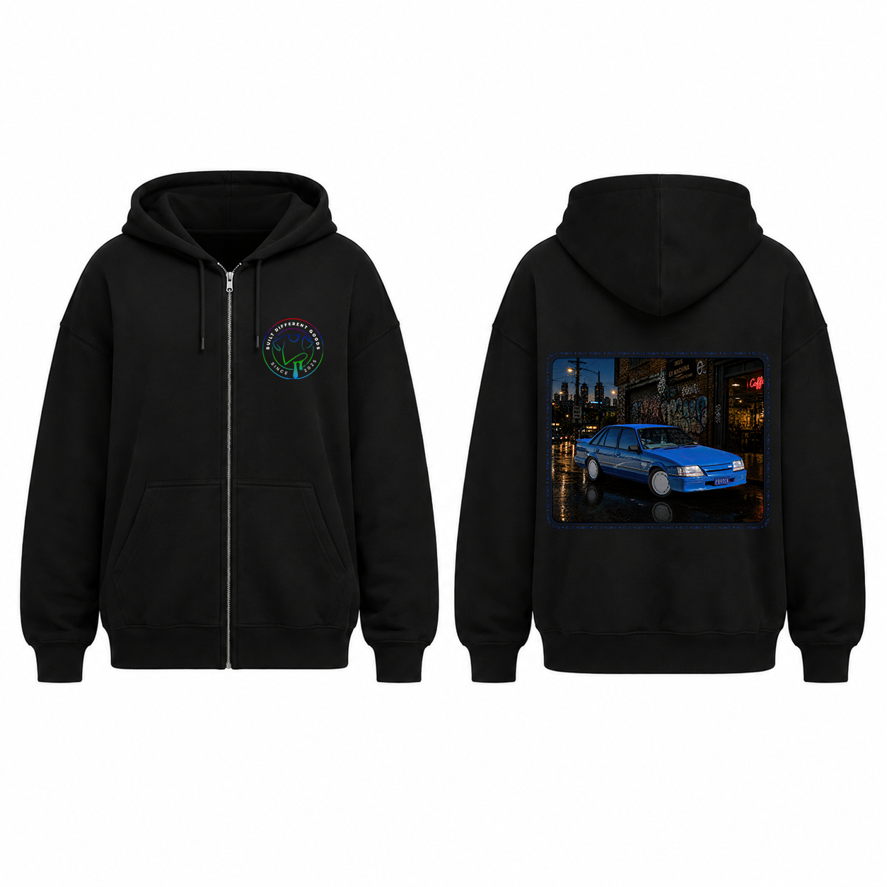 BDG Zip Up Hoodie - Holden VK SS Blue Meanie